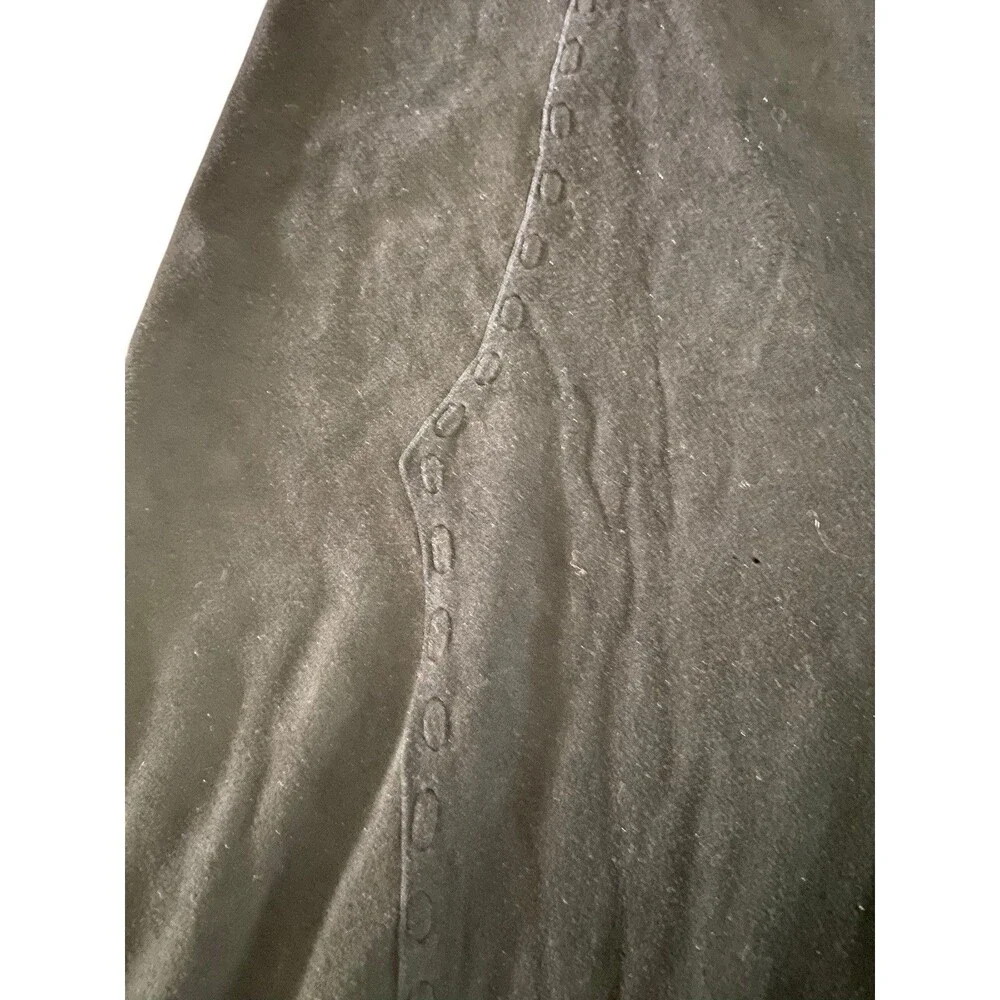 Vintage ERDA Deerskin Suede Midi Skirt Black Artisan Western Hippie Festival 70s